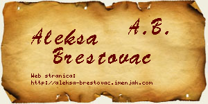 Aleksa Brestovac vizit kartica